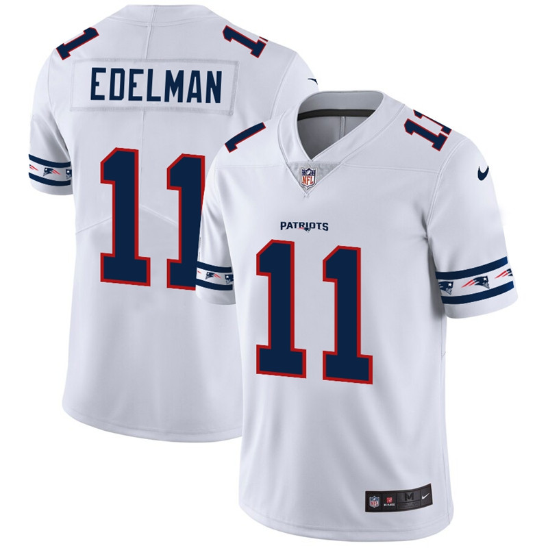 New England New England Patriots No11 Julian Edelman Nike White Team Logo Vapor Limited NFL Jersey